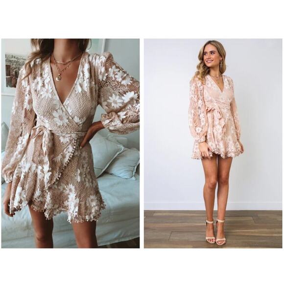 Saints & Secrets Cream Wrap Wedding Reception Festival Dress - Picture 4 of 4